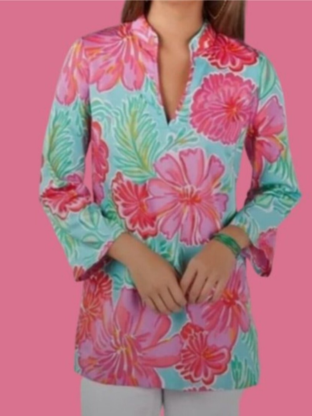 Lilly Pulitzer Ciara Tunic In Shorely Blue Bellina Swim Cover Tunic Size M